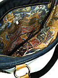 Джинсовая сумочка саквояж маки акварель2, фото 4