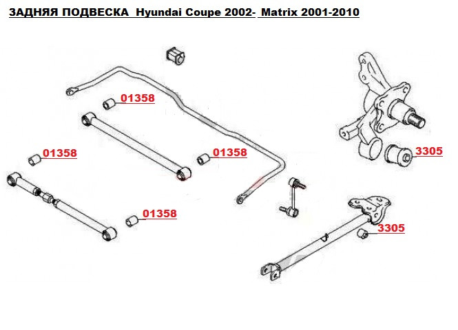 Сайлентблок задней подвески HYUNDAI COUPE, ELANTRA, MATRIX, TUCSON; KIA SPORTAGE 2000-, CERATO 2004 (14*30*43) - фото 2 - id-p621155994