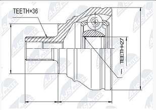 Шрус зовнішній Audi A3, TT 1K0498099B