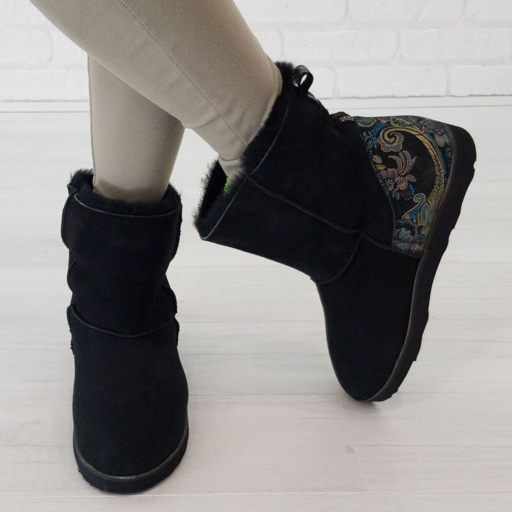 Уггі жіночі натуральні 35. 36. Woman's heel чорні (О-821)