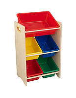 Ящики для іграшок KidKraft 5 Bin Storage Unit — Natural Primary (15472) 