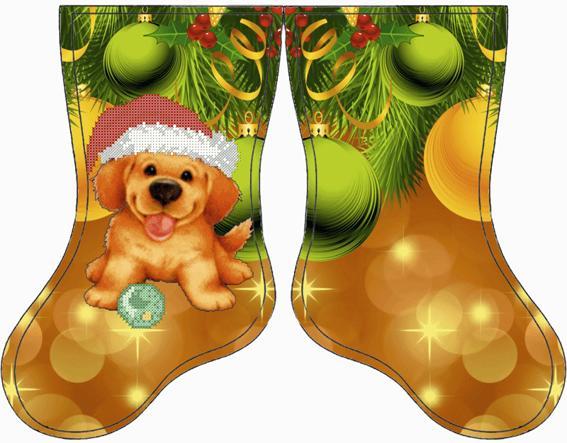 СКВ-165. Схема для вишивки бісером Новорічний чобіток., фото 1