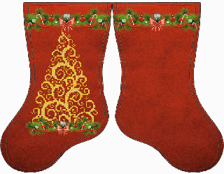 СКВ-168. Схема для вишивки бісером Новорічний чобіток.