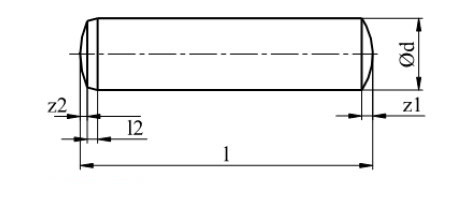 Схема штифта DIN 6325 Схема штифта DIN 6325