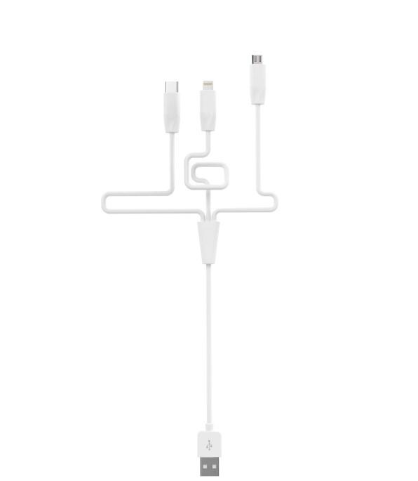 USB кабель Hoco X1 RAPID CHARGING CABLE 3 in 1 (MicroUsb / Lightning / Type-C)
