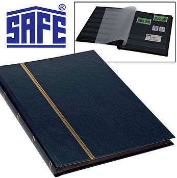 Альбом для марок SAFE - кляссер 16 сторінок A5 - чорні сторінки - синя обкладинка