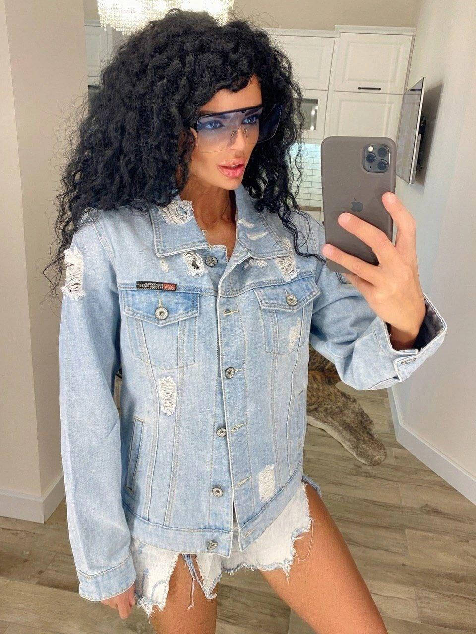 

Куртка джинсовая женская джинс (M-XL) "LAIM" недорого от прямого поставщика, Голубой