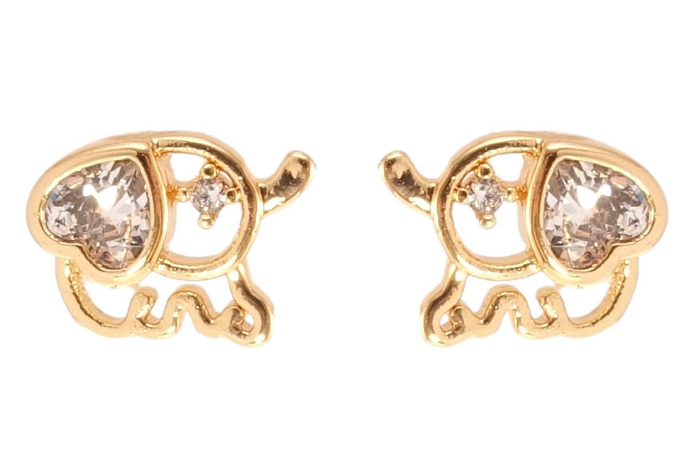 

Серьги детские Xuping Позолота 18K гвоздики (пусеты) "Слоники"