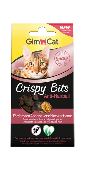 

GimCat Crispy Bits Anti-Hairba 40г - хрустящее лакомство для кошек (вывод шерсти)