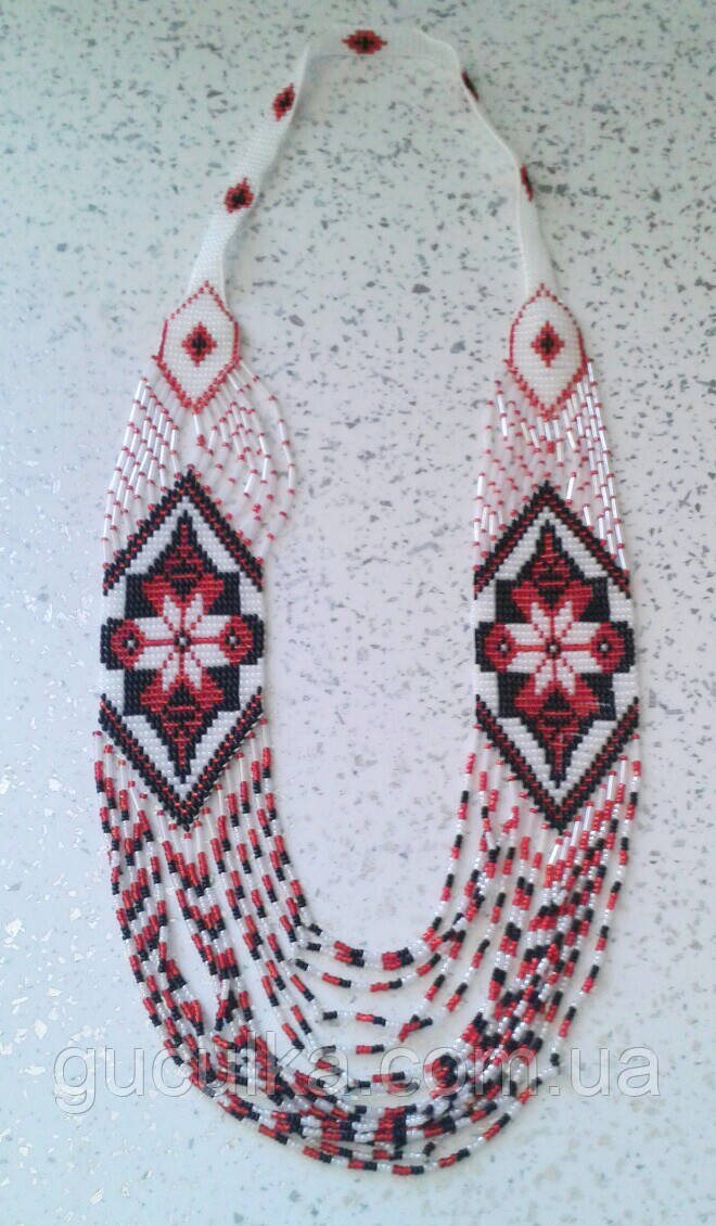 Гердан намисто широке з бісеру ручної роботи, фото 1