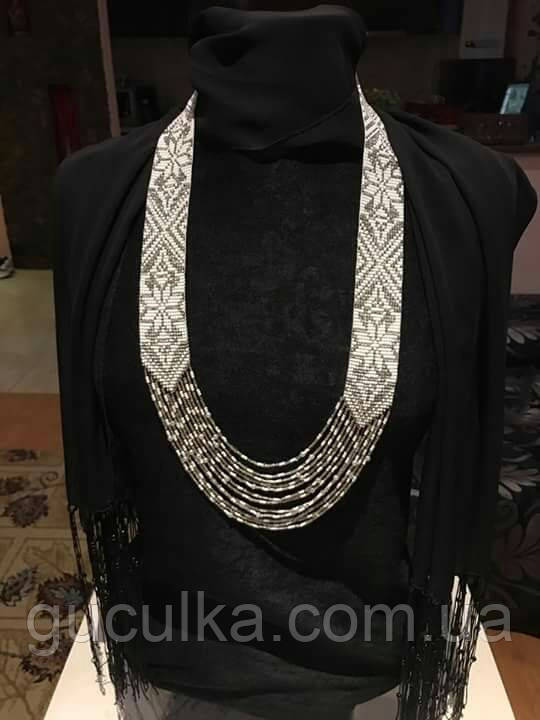 Гердан прикраса ручної роботи з круглого бісеру, фото 1