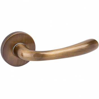 Дверна ручка DND by Martinelli HANDY 623Y/12-OGC з накладкою під євроциліндр блискуча бронза