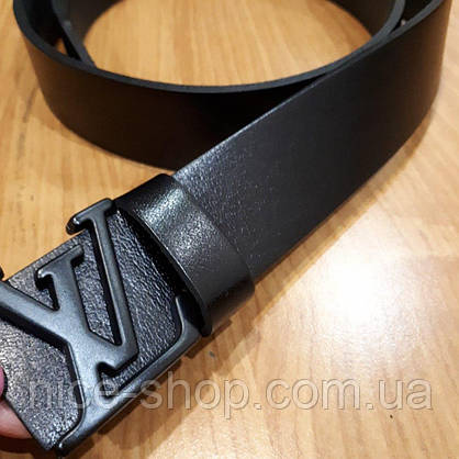 Ремінь Louis Vuitton шкіряний чорний, фото 3