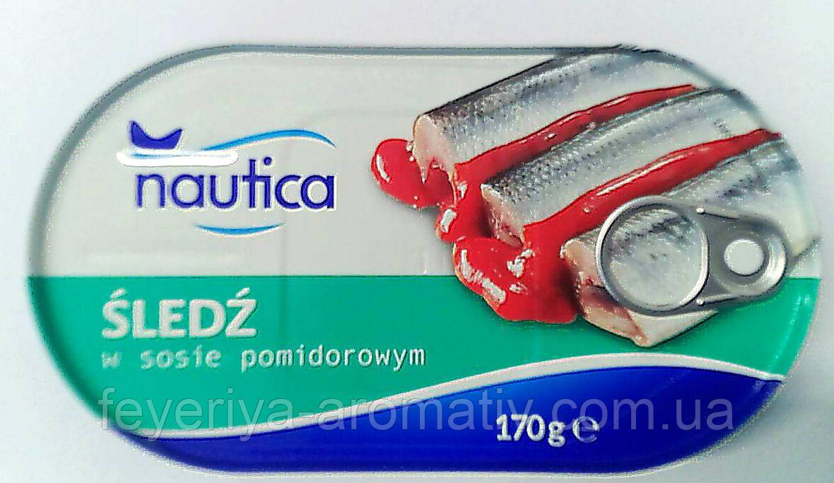 Консервований оселедець у томатному соусі Nautica 170g (Польща)