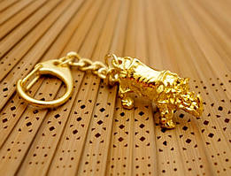 Брелок у золотому кольорі Носоріг