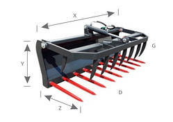 Вила для гною "Крокодил" міні 4х4