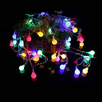 Світлодіодна гірлянда Нитка з кульками на батарейках, 20 LED, колір - сріблястий, 2 м