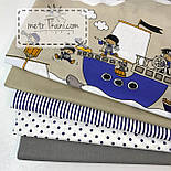 Польська бязь "Пірати на синіх кораблях" (оптом) No843, фото 5