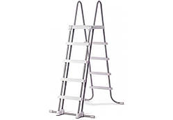 Драбина для басейну Intex 28074 двостороння, з верхнім майданчиком, для басейнів висотою до 132 см