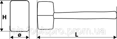 Киянка резиновая (черно-белая), рукоять деревянная, TOPEX - фото 2 - id-p231276943