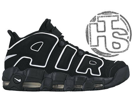 Чоловічі кросівки Nike Air More Uptempo Black/White 414962-002, фото 1