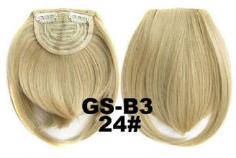 Накладна челка на кліпсах зі штучного волосся 24 попелястий блонд
