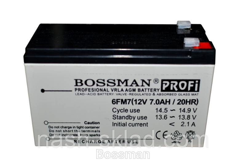 Акумулятор Bossman 12v 7 Ah