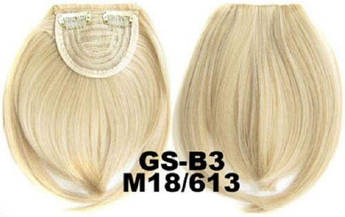 Накладна челка на кліпсах зі штучного волосся 18-613 крейдований блонд