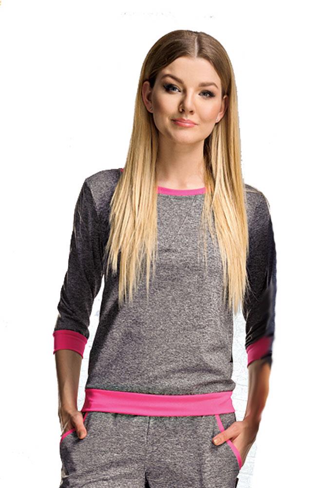 Лонгслів Paulo Connerti сірий/рожевий (B-650-grey-pink) — M/L, фото 1