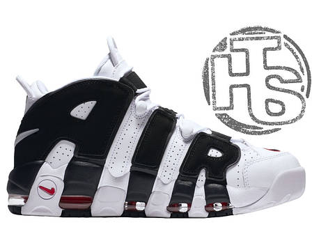 Чоловічі кросівки Nike Air More Uptempo White/Black/Varsity Red 414962-105, фото 1