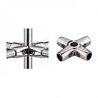 Хрестоподібне з'єднання для п'яти труб R-45 d25 хром Система Joker Uno (Джокер)