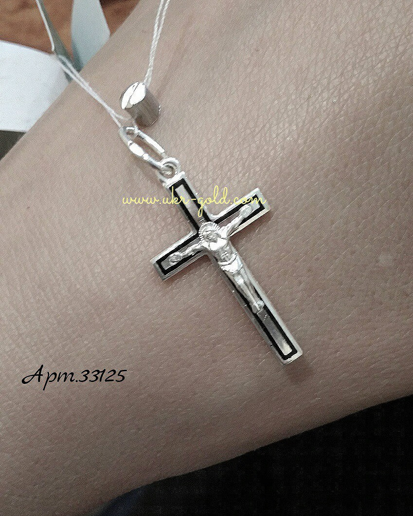 Срібний хрест з емаллю