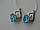 Серебряные серьги с голубым цирконием, фото 3
