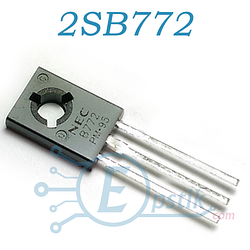 2SB772, (B772), транзистор біполярний, PNP, 30 В 3 A, TO126