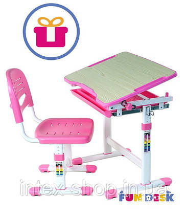 Комплект парта та стілець-трансформери FunDesk Piccolino Pink, фото 1
