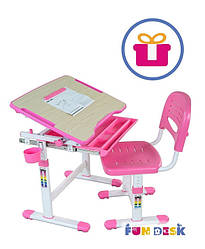 Дитяча парта розтишка та стільчик FunDesk Bambino Pink