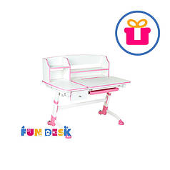 Дитяча регульована парта FunDesk Amare II Pink з шухлядою