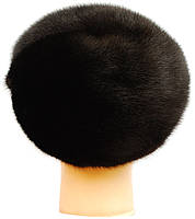 Жіноча хутряна шапка з норки, "Берет Київлянка" (чорна), фото 3