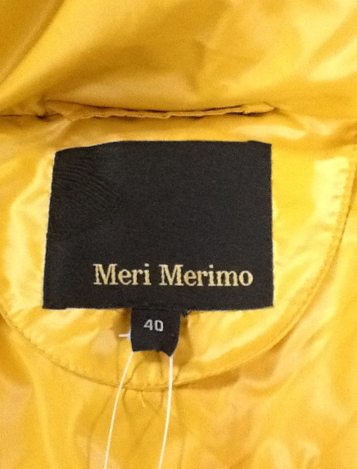 Пуховик парка желтый женский Meri Merimo с натуральным мехом с капюшоном - фото 6 - id-p621773553