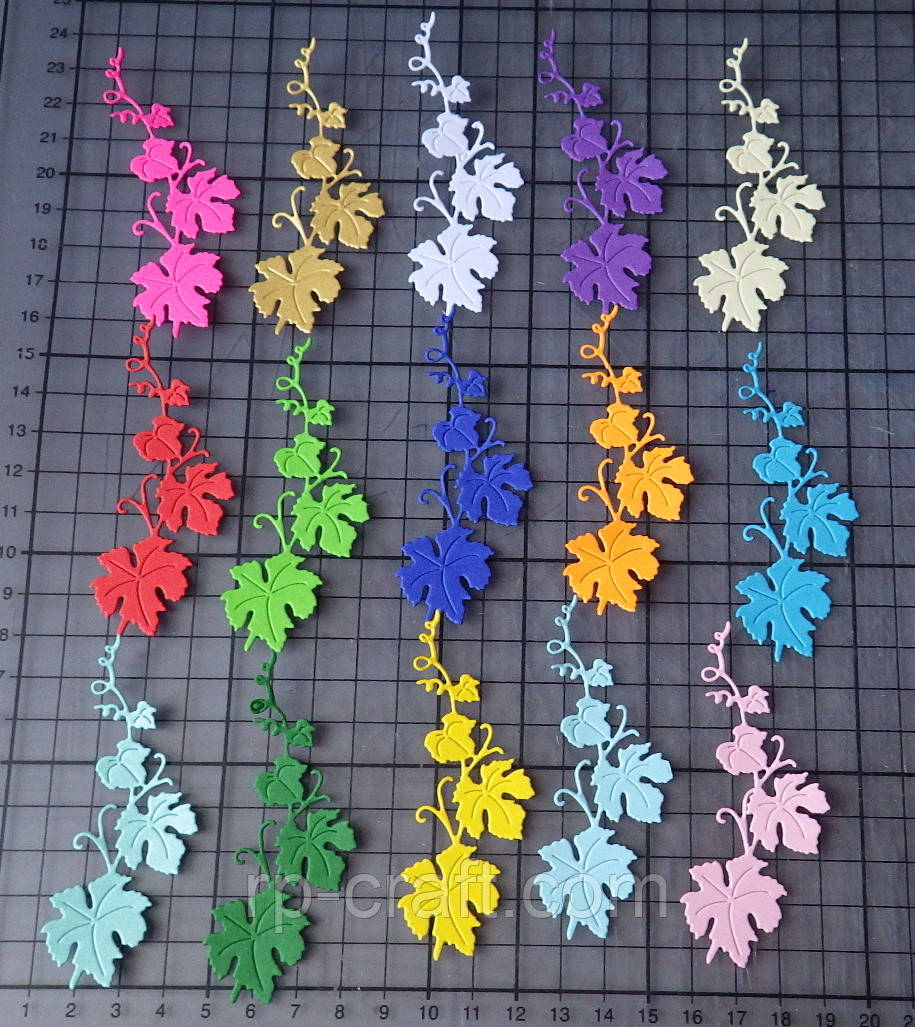 Вирубування з паперу та картону. Виноградна лоза, 30х80 мм, фото 1