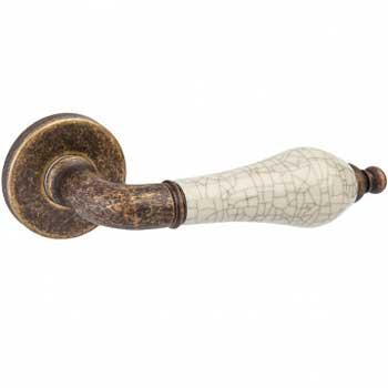 Ручка DND by Martinelli MONICA 467/12T-AF+P8 антична обробка + бежева порцеляна під WC