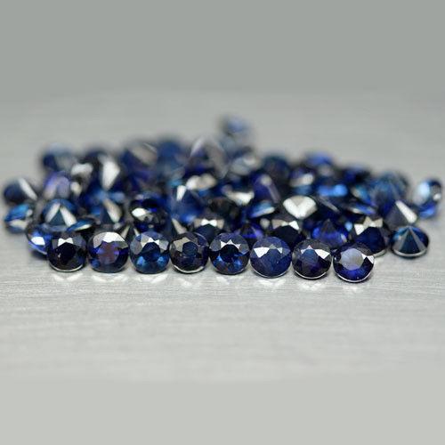 6.35 кт. 60 шт. Природний блакитний сапфір 2.7 мм