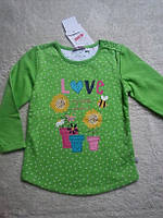 Туника для девочки на 2 года из плотного трикотажа-двухнитки зеленого цвета
