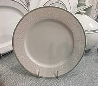 Набор обеденных фарфоровых тарелок 6 шт 21 см Opal серый (Thun)