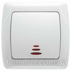 Вимикач VIKO Carmen 1-клав. з підсвіткою білий — 90561019, фото 1