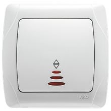 Вимикач VIKO Carmen прохідний із підсвіткою білий