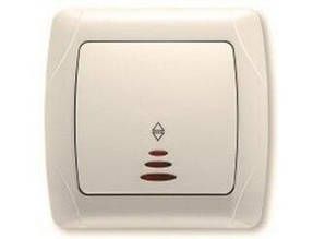 Вимикач VIKO Carmen прохідний із підсвіткою крем