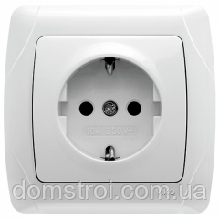 Розетка VIKO Carmen із заземленням білий — 90561008, фото 1