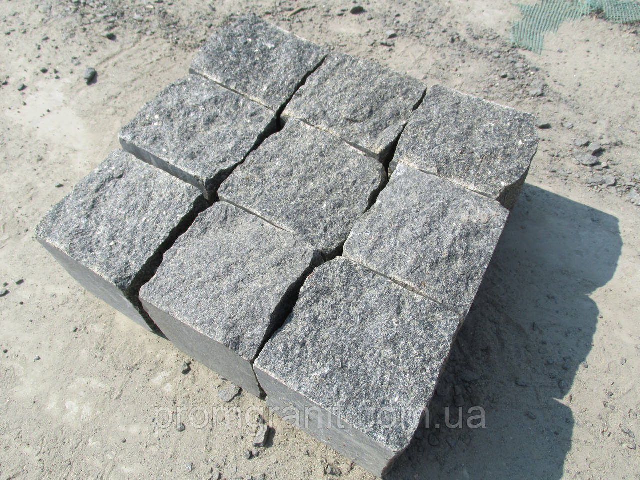 Бруківка колота габро 10*10*5 покращеної якості, фото 1