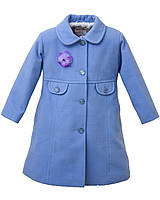 Детское голубое пальто Размер 86 - 92 см